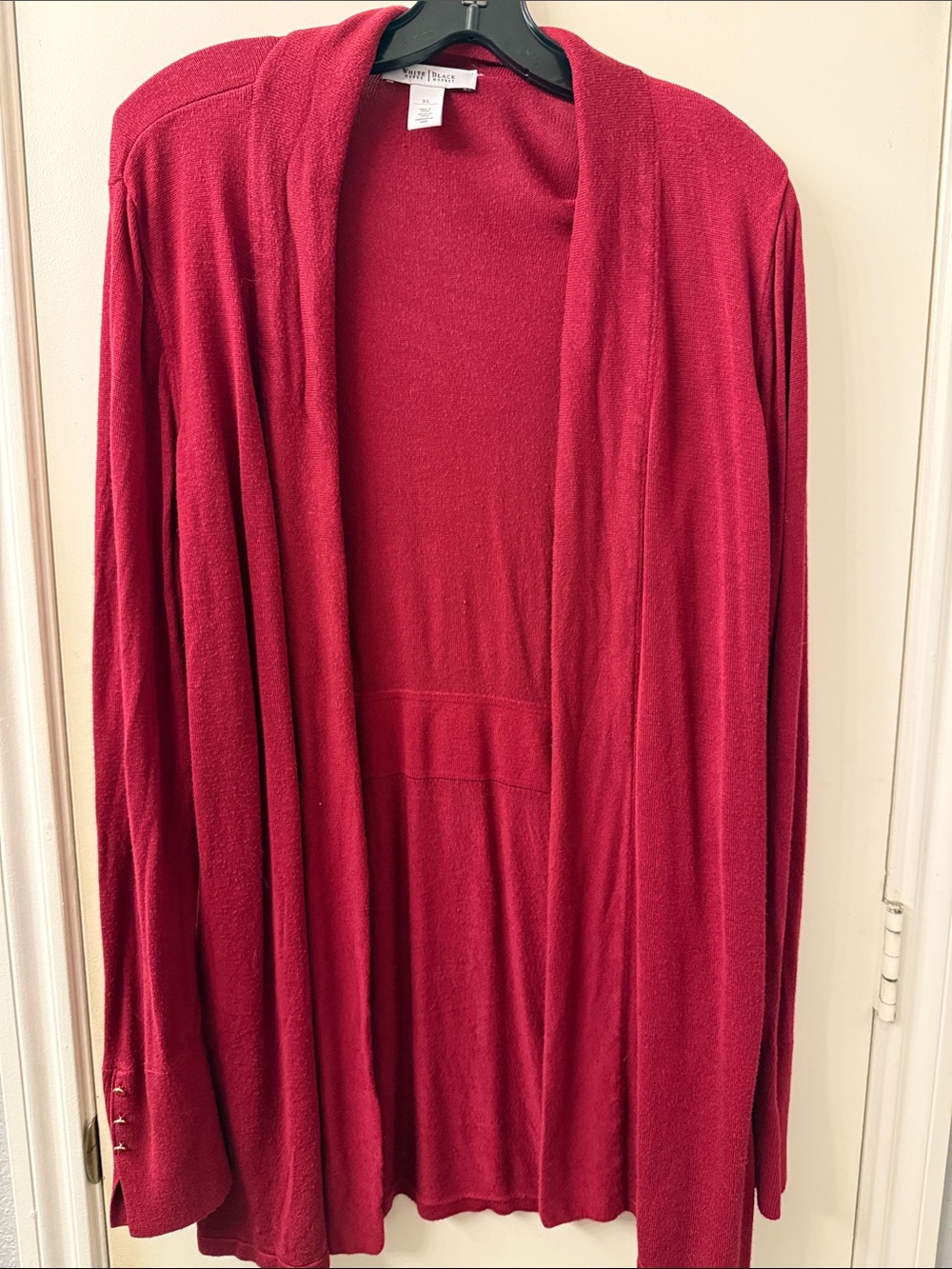 White House Black Market Red Open-Front Cardigan